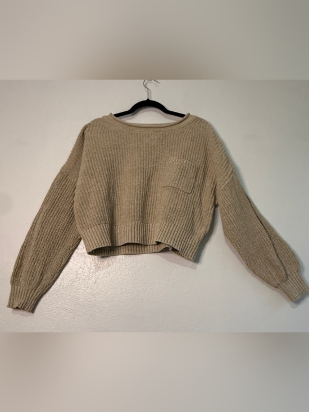 GAP Cozy Cropped Oatmeal Sweater. 100% cotton. Sz S.